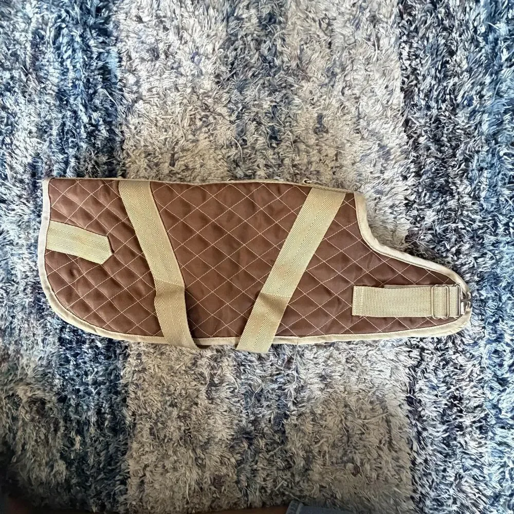 Canine Styles Dog Winter Coat Size 16 Brown Quilted Fleece Warm Harness